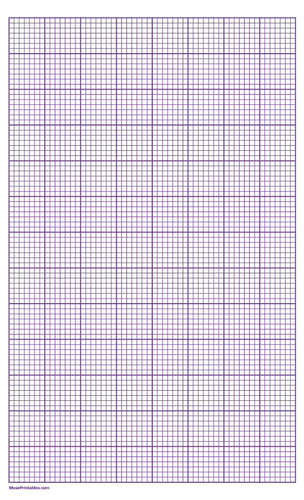 7 Squares Per Inch Purple Graph Paper : Legal-sized paper (8.5 x 14)