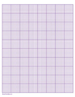 7 Squares Per Inch Purple Graph Paper  - Letter