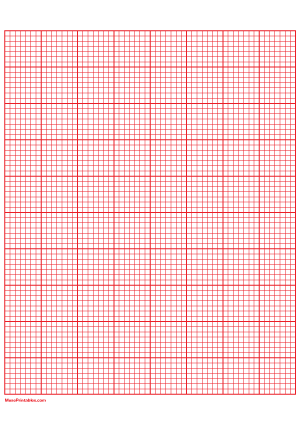 7 Squares Per Inch Red Graph Paper  - A4