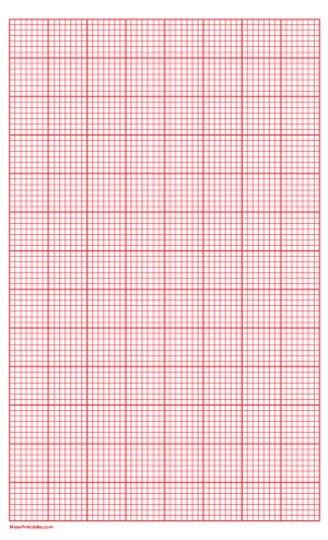 7 Squares Per Inch Red Graph Paper  - Legal