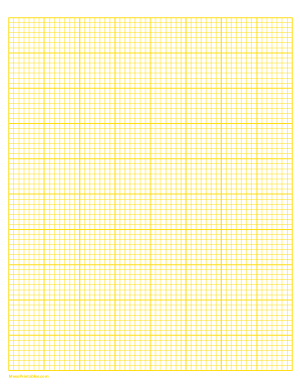 7 Squares Per Inch Yellow Graph Paper  - Letter