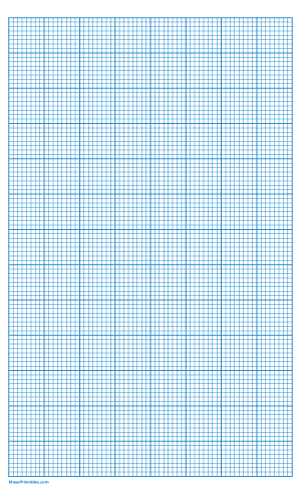 8 Squares Per Inch Blue Graph Paper  - Legal