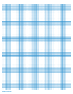 8 Squares Per Inch Blue Graph Paper  - Letter