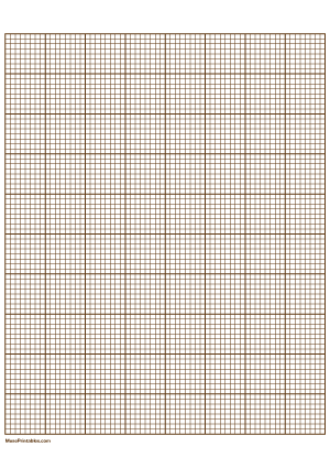 8 Squares Per Inch Brown Graph Paper  - A4