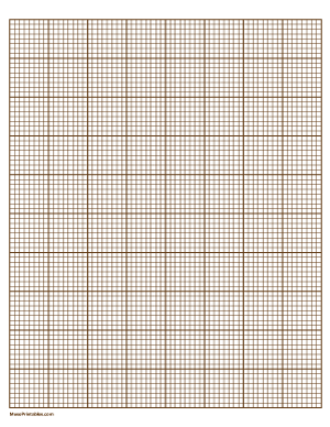8 Squares Per Inch Brown Graph Paper  - Letter