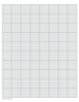 8 Squares Per Inch Gray Graph Paper  - Letter