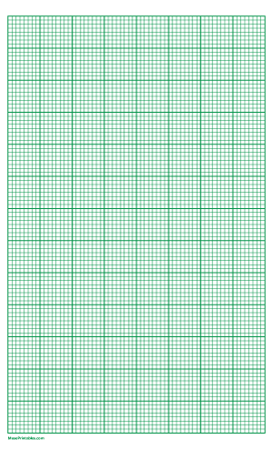 8 Squares Per Inch Green Graph Paper  - Legal