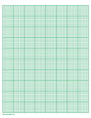 8 Squares Per Inch Green Graph Paper  - Letter
