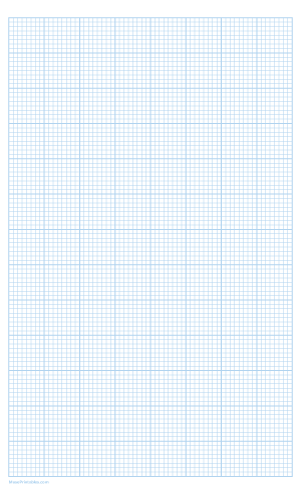 8 Squares Per Inch Light Blue Graph Paper  - Legal