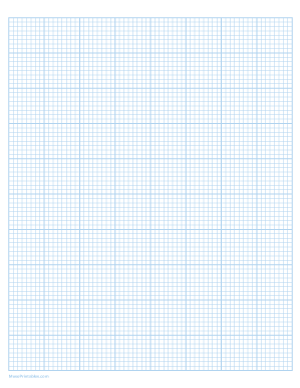 8 Squares Per Inch Light Blue Graph Paper  - Letter