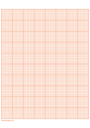 8 Squares Per Inch Orange Graph Paper  - A4