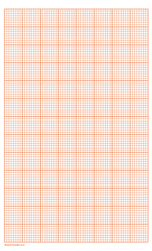8 Squares Per Inch Orange Graph Paper  - Legal