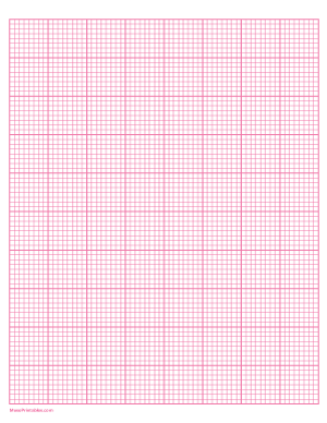 8 Squares Per Inch Pink Graph Paper  - Letter