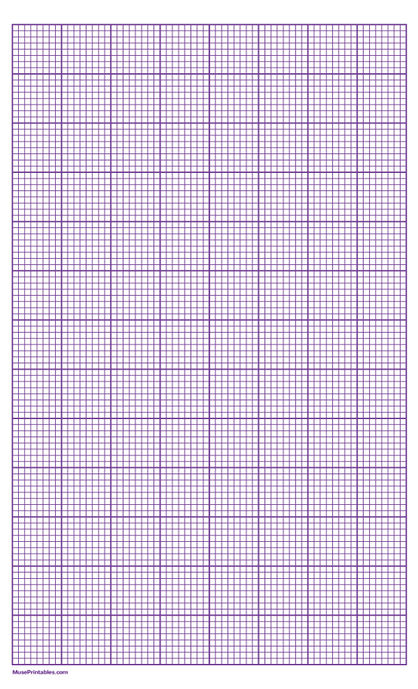 8 Squares Per Inch Purple Graph Paper : Legal-sized paper (8.5 x 14)