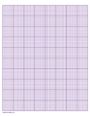 8 Squares Per Inch Purple Graph Paper  - Letter