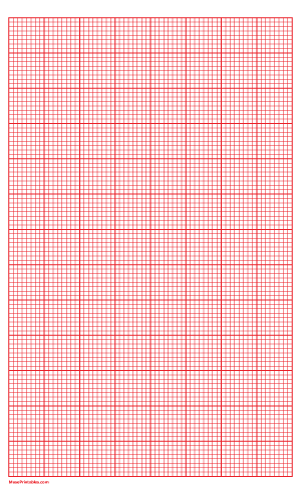8 Squares Per Inch Red Graph Paper  - Legal