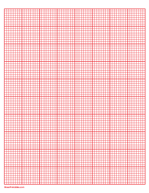 8 Squares Per Inch Red Graph Paper  - Letter