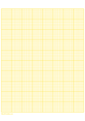 8 Squares Per Inch Yellow Graph Paper  - A4