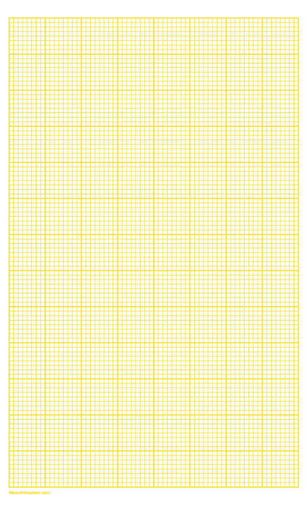 8 Squares Per Inch Yellow Graph Paper : Legal-sized paper (8.5 x 14)