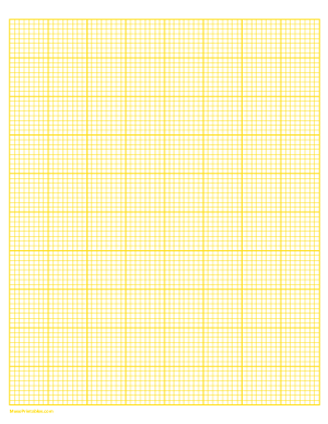 8 Squares Per Inch Yellow Graph Paper  - Letter