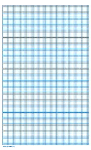 9 Squares Per Inch Blue Graph Paper  - Legal