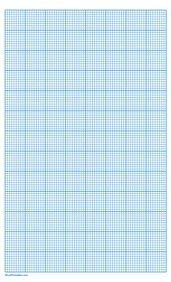 9 Squares Per Inch Blue Graph Paper : Legal-sized paper (8.5 x 14)