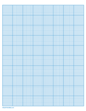 9 Squares Per Inch Blue Graph Paper  - Letter
