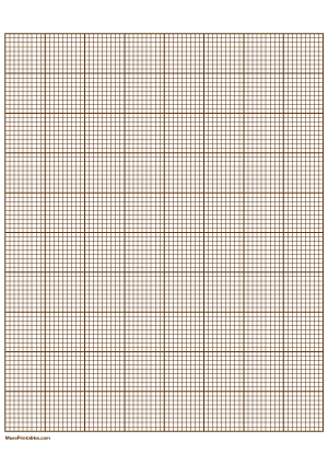 9 Squares Per Inch Brown Graph Paper  - A4