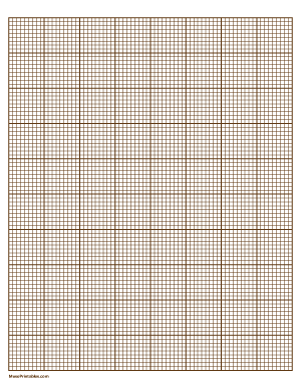 9 Squares Per Inch Brown Graph Paper  - Letter