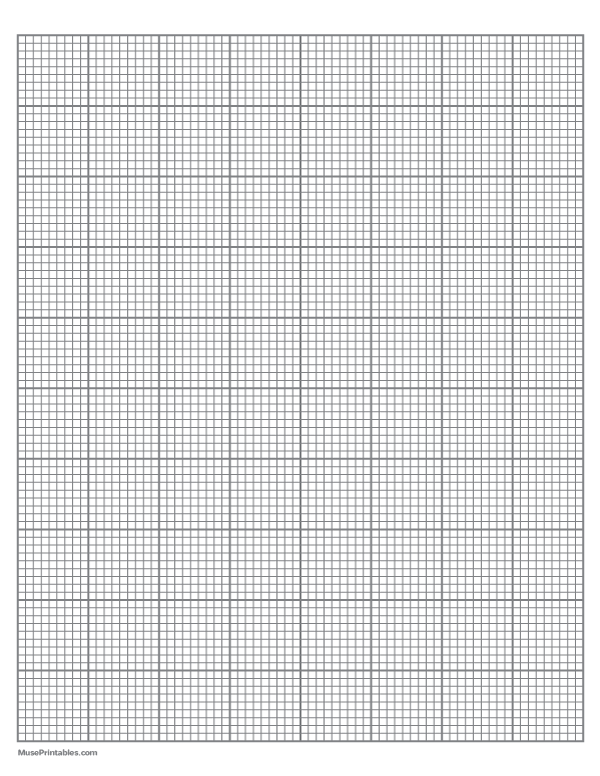 9 Squares Per Inch Gray Graph Paper : Letter-sized paper (8.5 x 11)