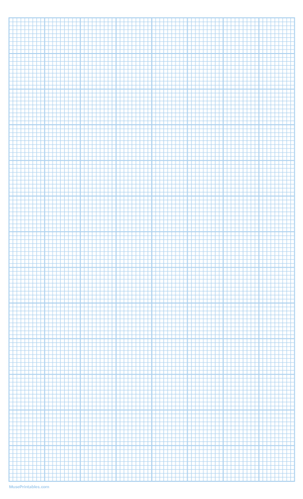 9 Squares Per Inch Light Blue Graph Paper : Legal-sized paper (8.5 x 14)