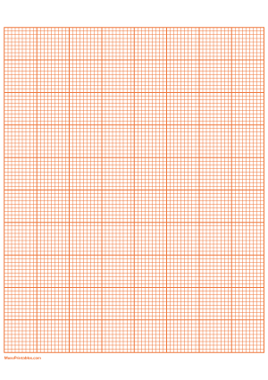 9 Squares Per Inch Orange Graph Paper  - A4