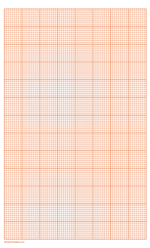 9 Squares Per Inch Orange Graph Paper  - Legal