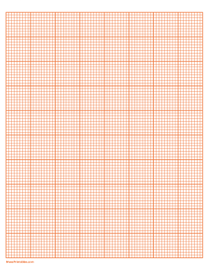 9 Squares Per Inch Orange Graph Paper  - Letter