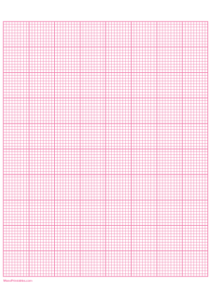 9 Squares Per Inch Pink Graph Paper  - A4