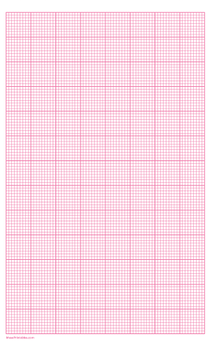 9 Squares Per Inch Pink Graph Paper  - Legal