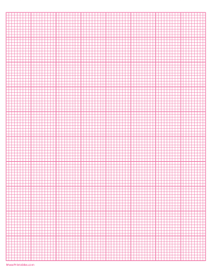 9 Squares Per Inch Pink Graph Paper  - Letter