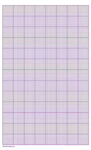 9 Squares Per Inch Purple Graph Paper  - Legal