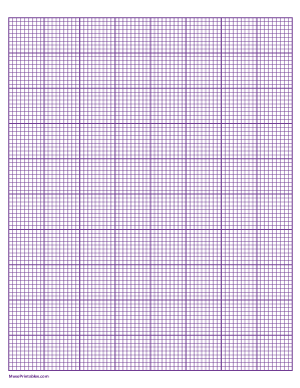 9 Squares Per Inch Purple Graph Paper  - Letter