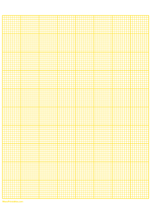 9 Squares Per Inch Yellow Graph Paper  - A4