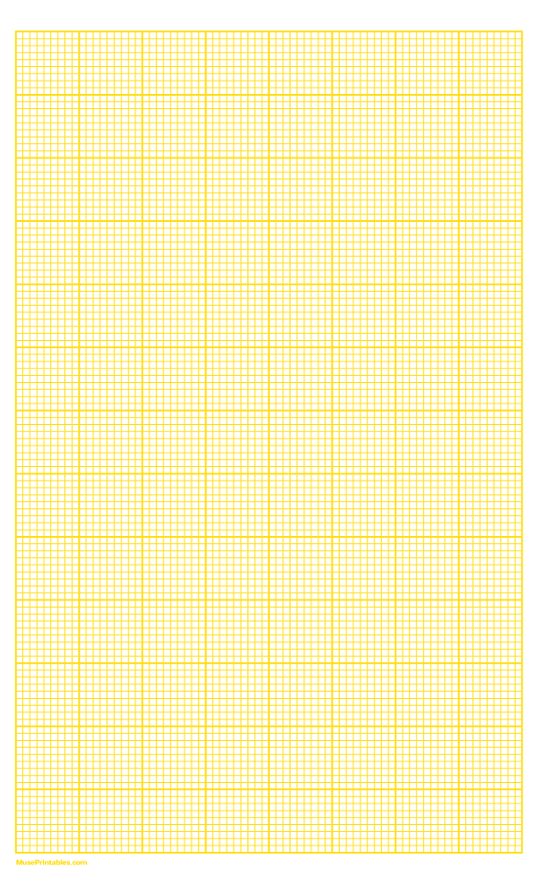 9 Squares Per Inch Yellow Graph Paper : Legal-sized paper (8.5 x 14)