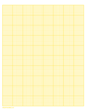9 Squares Per Inch Yellow Graph Paper  - Letter