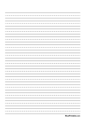 Black and White Handwriting Paper (1/2-inch Portrait) - A4
