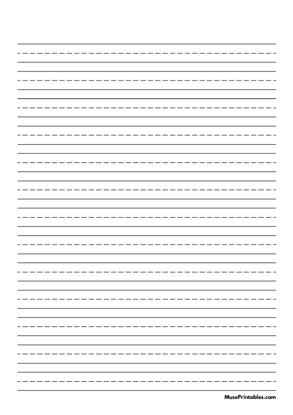 Black and White Handwriting Paper (1/2-inch Portrait): A4-sized paper (8.27 x 11.69)