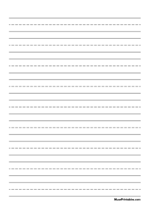Black and White Handwriting Paper (3/4-inch Portrait) - A4