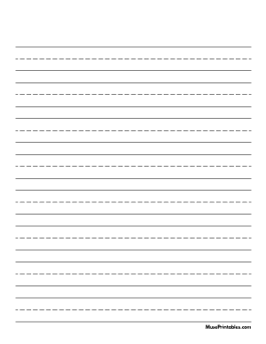 Black and White Handwriting Paper (3/4-inch Portrait) - Letter