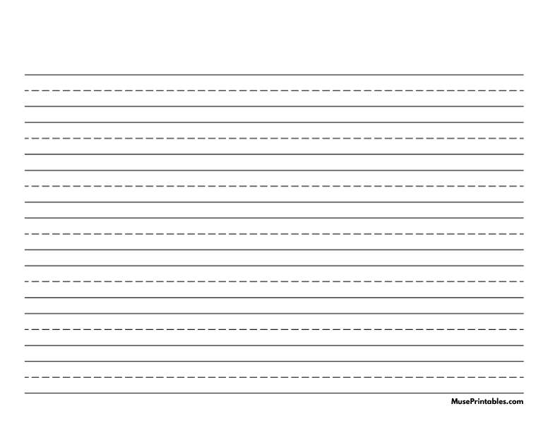 Black and White Handwriting Paper (5/8-inch Landscape): Letter-sized paper (8.5 x 11)
