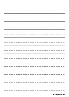Black and White Handwriting Paper (5/8-inch Portrait) - A4