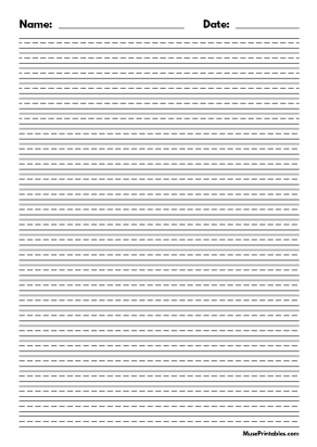 Black and White Name and Date Handwriting Paper (1/4-inch Portrait) - A4