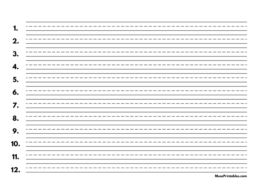 Black and White Numbered Handwriting Paper (3/8-inch Landscape): A4-sized paper (8.27 x 11.69)